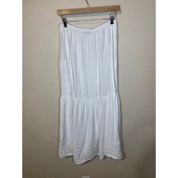 Young Fabulous and Broke White Draw String Waist Maxi Skirt Fit & Flare XS Boho - Picture 4 of 13